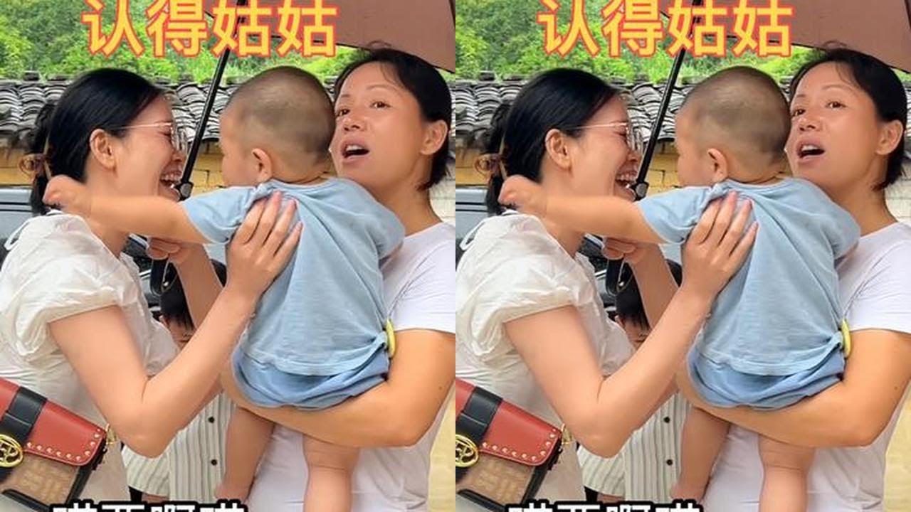 广州姑姑来家过节，宝宝不仅让她抱还愿意分鸡腿，三兄妹又相聚了#姑姑侄子 #兄妹情深 #团聚的幸福