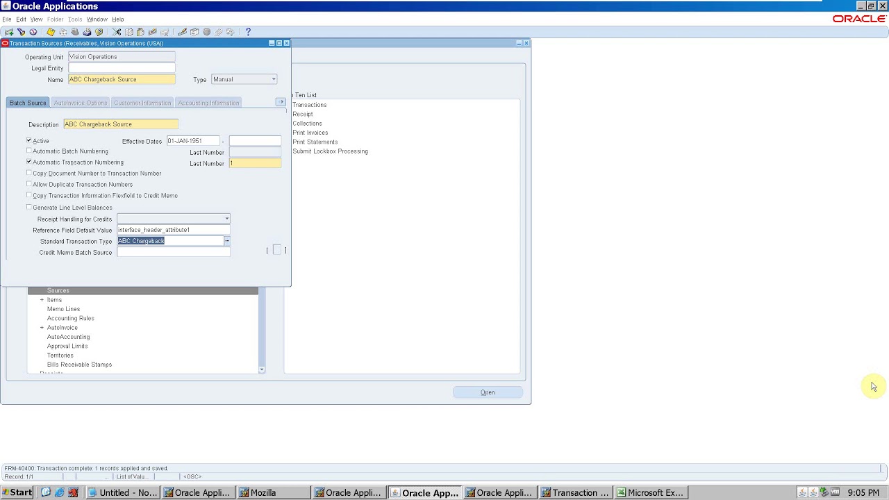 Receivable Chargeback Transaction process with example in Oracle R12 - Part 22