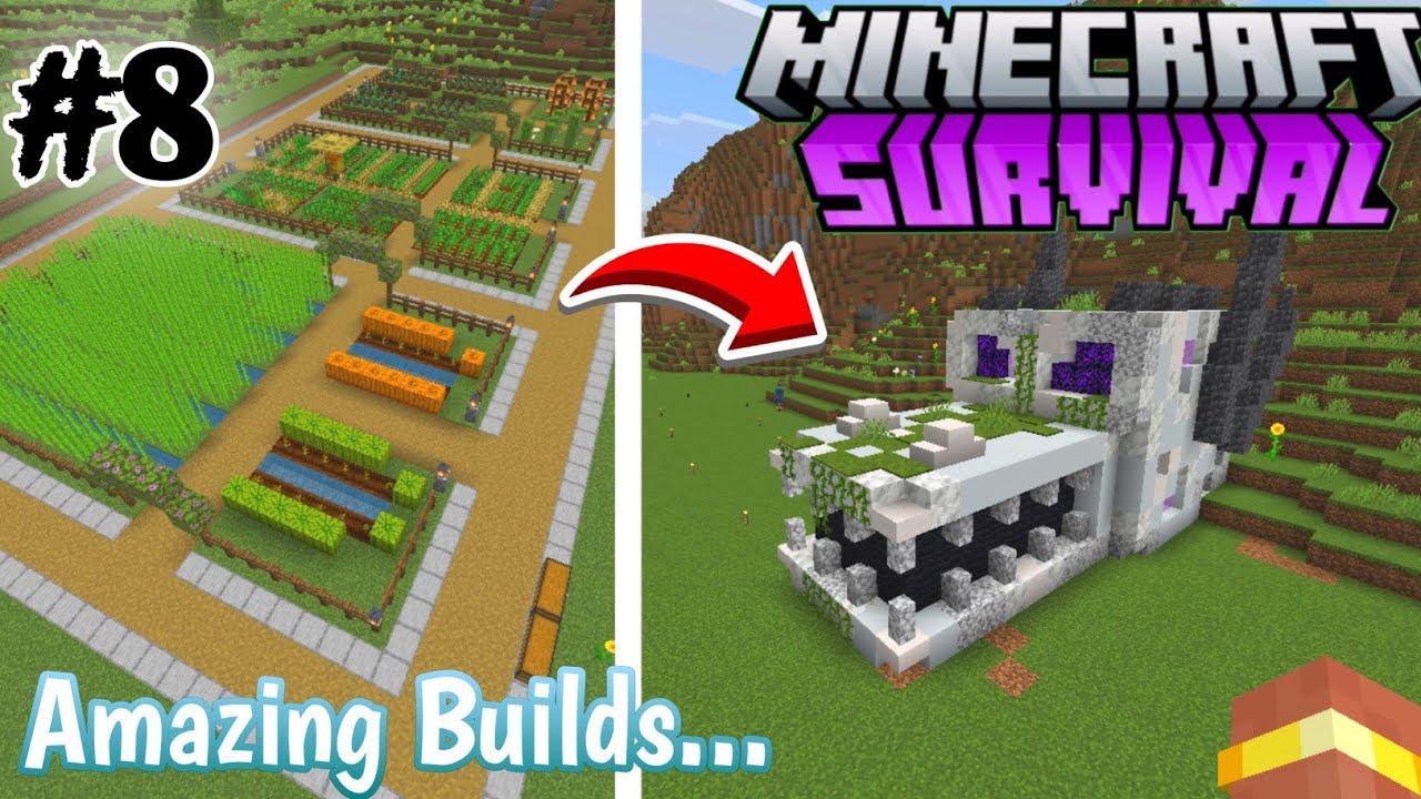 I Build Farms & Fountain in Minecraft🥰 | MCPE Survival Series #8