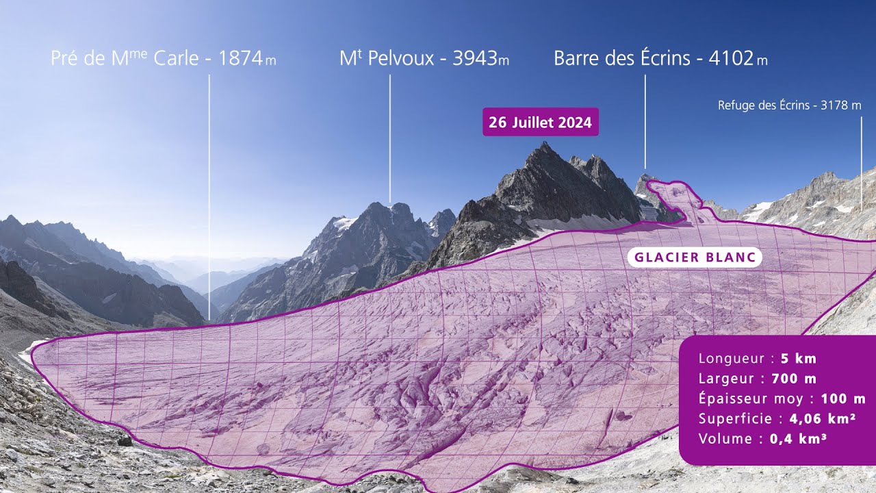 Glacier Blanc  - Timelapse 2022-2023 -  Version Longue