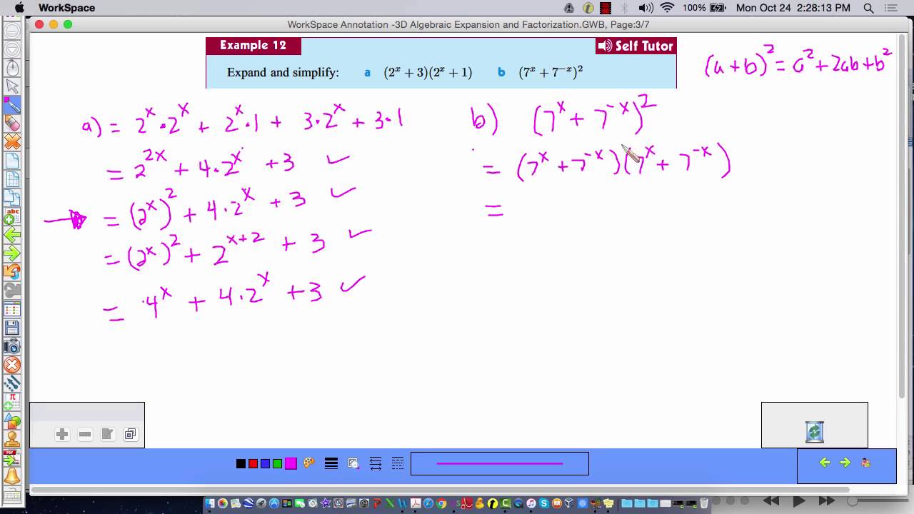3D Algebraic Expansion and Factorization