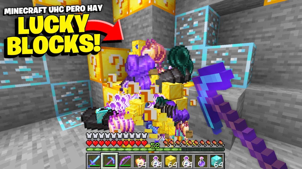 Minecraft UHC pero HAY LUCKY BLOCKS 🍀