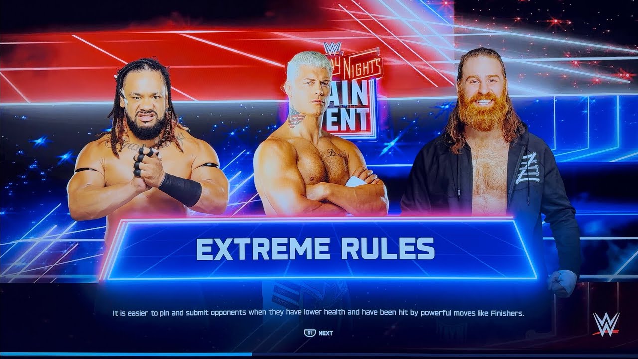 WWE Cody Rhodes vs Sami Zayn vs Jacob Fatu  full match in main event Saturday night #wwe2k25 ##wwe 