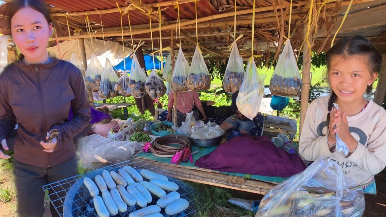 #เที่ยวลาว ตลาดเช้า#เมืองเฟือง#บรรยากาศการเดินทาง กลับจากเมืองเฟือง-ปากชัน#วิถีชาวบ้าน ค้าขายริมทาง 