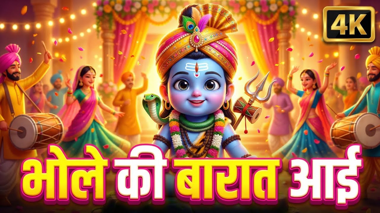 Bhole ki Barat aai | Shivratri Special | Poem | Nursery Rhymes| Poem with Krishna | Mahashivratri 