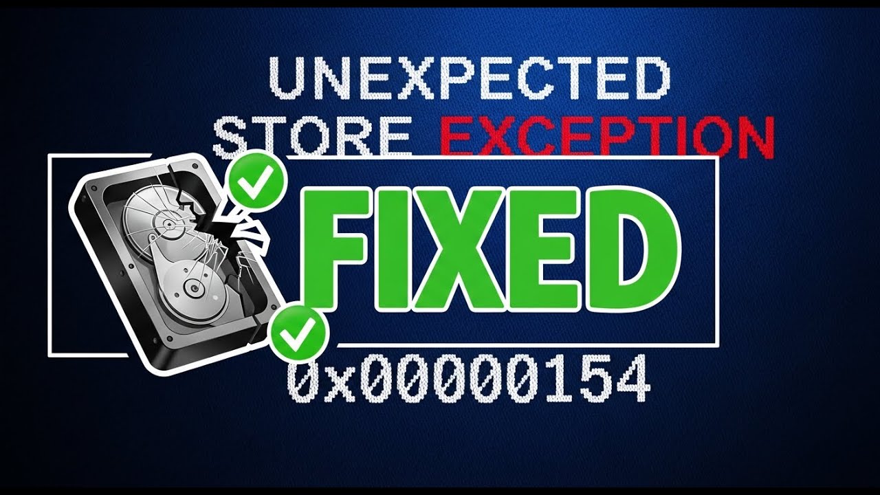 Fixed✔️ UNEXPECTED STORE EXCEPTION 0x00000154 Error ⚠️ Blue Screen