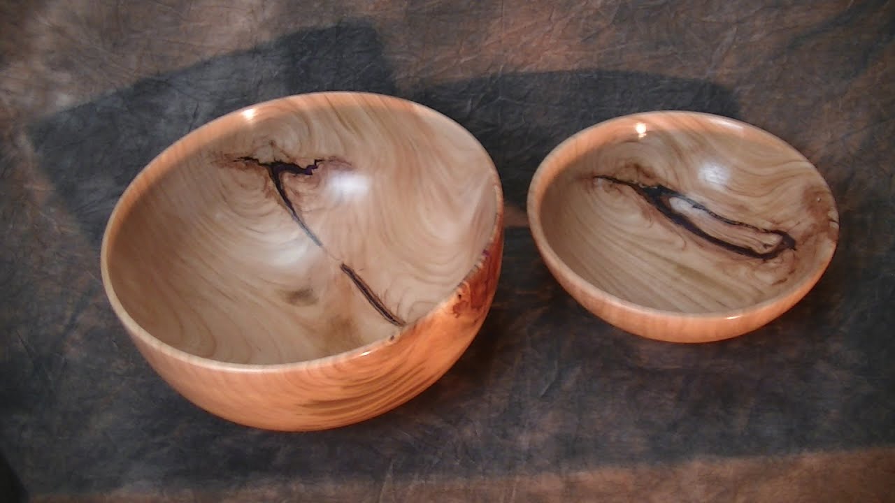 woodturning a twice turned cherry wood bowls wth epoxy