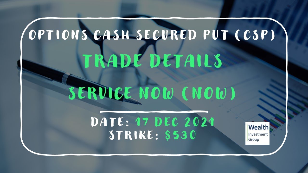 Cash Secured Put options Trade On Service Now  (NOW) Trade date is 17/12/2021
