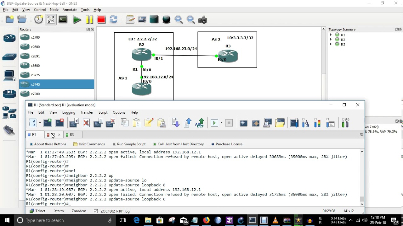 BGP Update Source loopback & Next-Hop-Self--LAB || [ENGLISH]