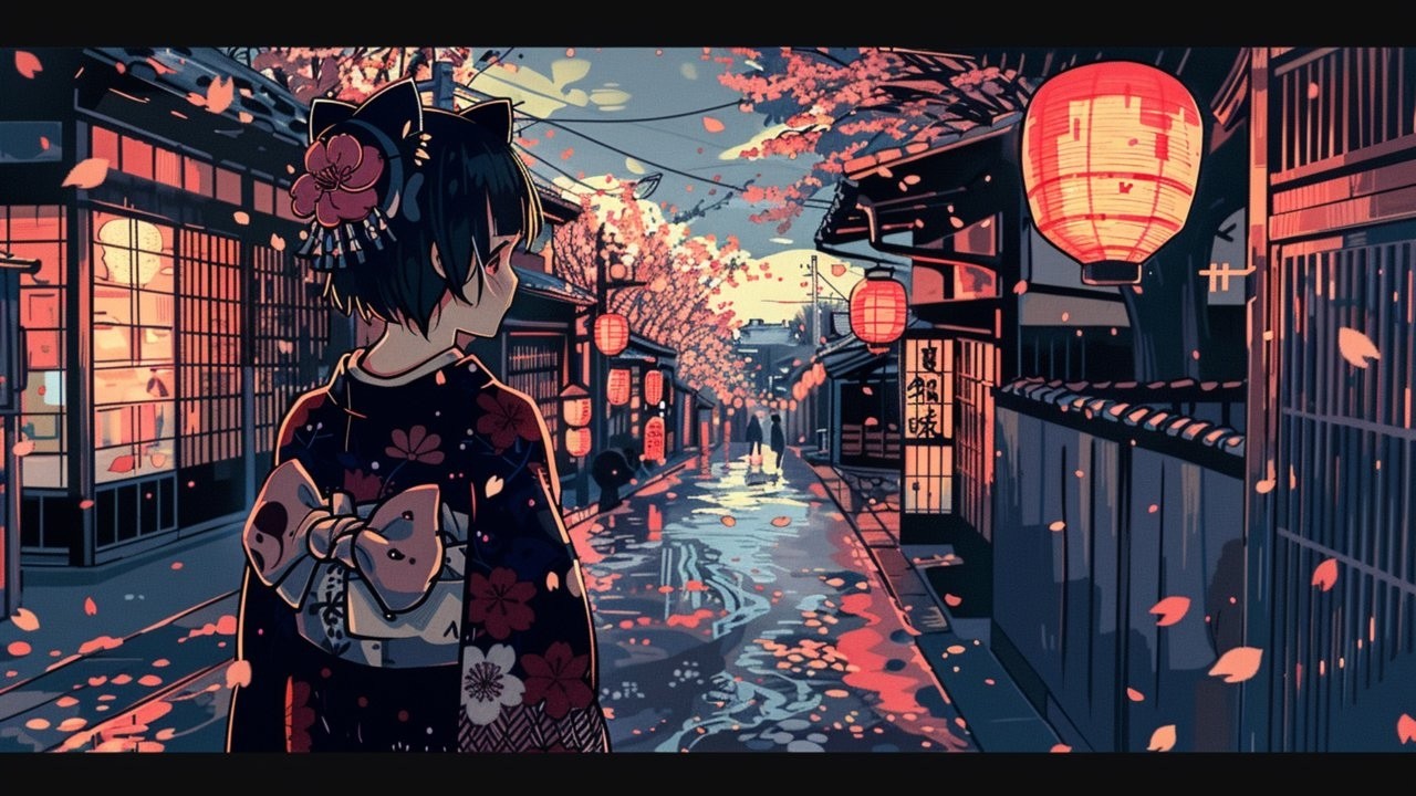 【Japan City Pop LoFI BGM】Kyoto Night Focus – Shamisen & Koto Study Music