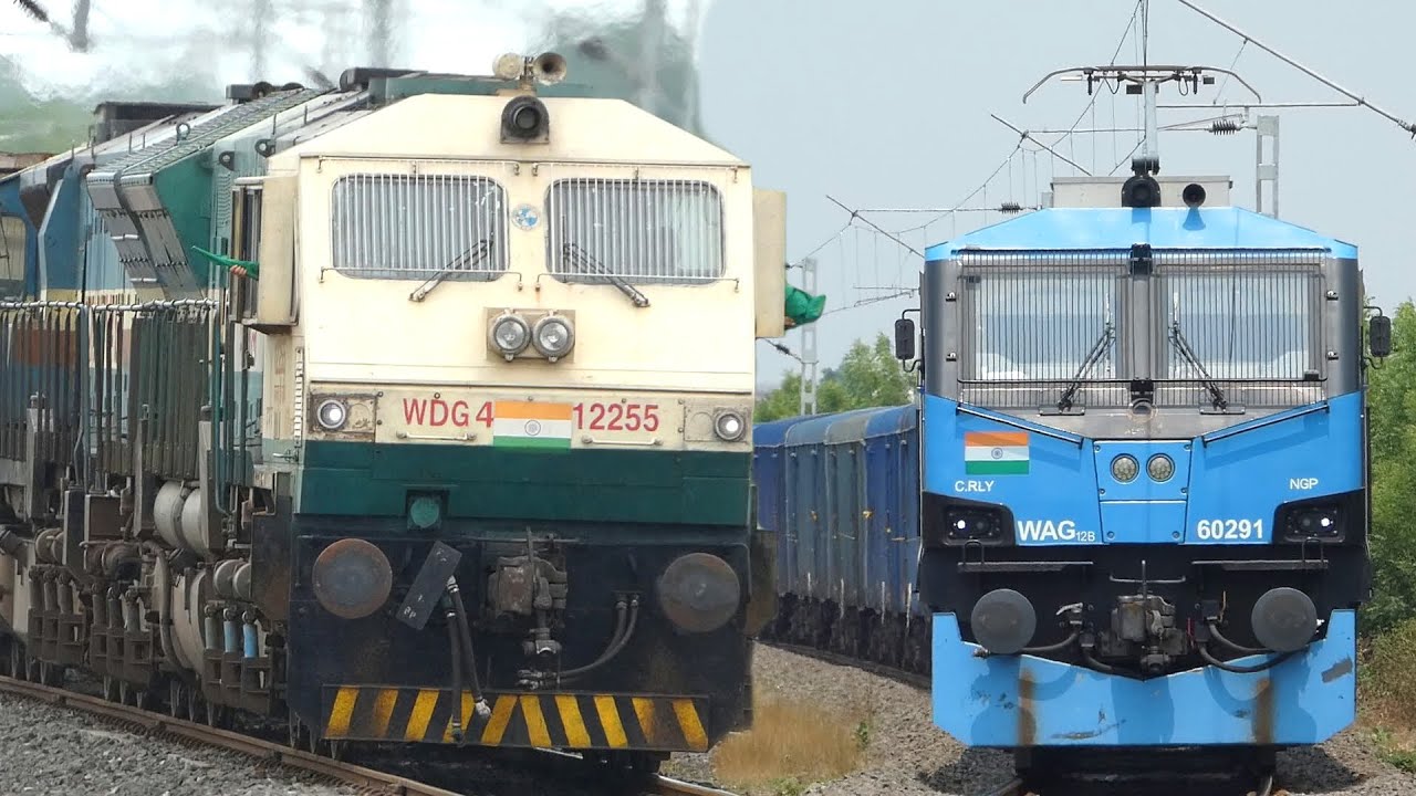 Diesel vs Electric GOODS Train Videos | Heavy Malgadi Train Video | Freight Train in Indian Railways