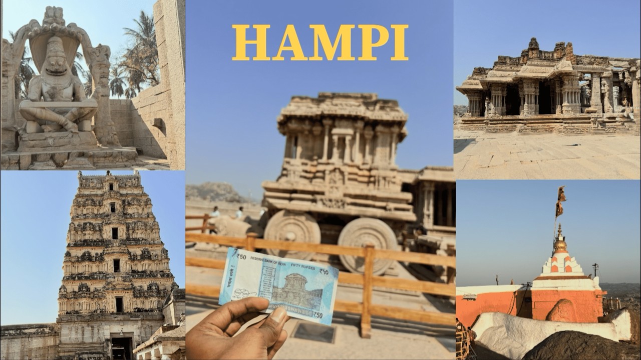 Exploring Hampi’s Gems 🏍️ | Anjanadri Hills, Stone Chariot, Lotus Mahal | Full Hampi Tour
