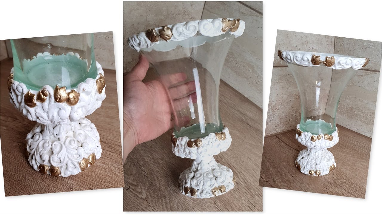 DIY/ Home decor/  Vase Decorating Idea with air dry clay