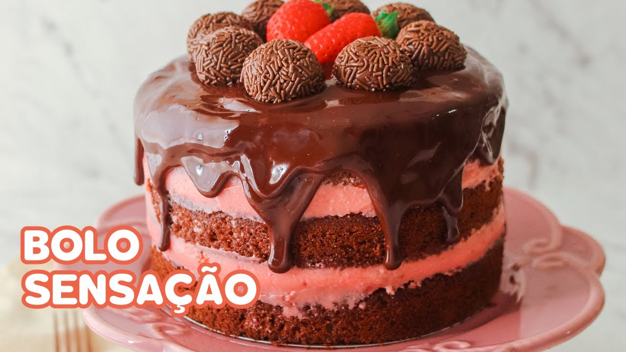 BOLO SENSAÇÃO | MORANGO E CHOCOLATE | MARAVILHOSO! Day Flaubert
