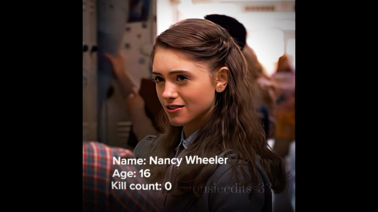 Nancy Wheeler||Stranger Things ( btw the kill count if not correct it&rsquo;s just a prediction)