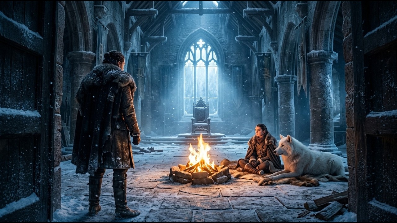 Schnee bedeckte den Thronsaal – der Alpha-König fand sie am Feuer, sein Eiswolf an ihrer Seite.