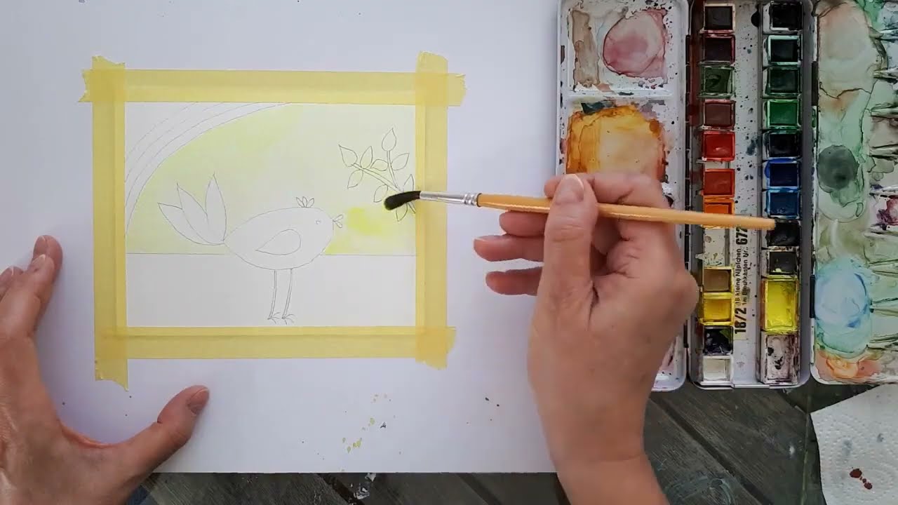 #Vogel malen #Aquarell #Doodle mit Anne Pross   #BirdPainting #WatercolorDoodle #tutorial #art