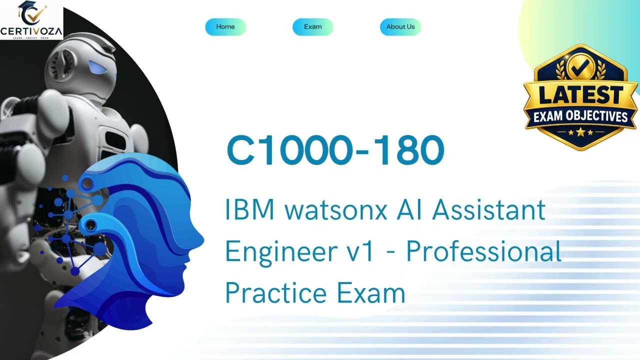 C1000-180 IBM watsonx AI Assistant Engineer v1 &ndash; Professional Practice Exam | Certivoza