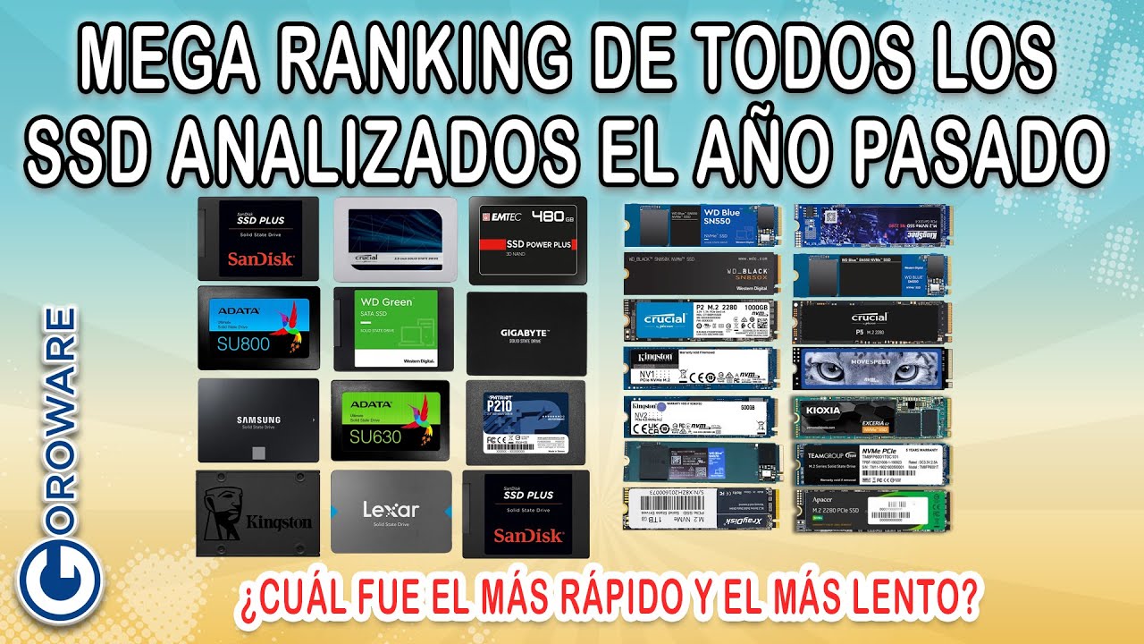 Ranking velocidad SSDs del canal: Samsung, crucial, kioxia, teamgroup, Kingston, Adata, WD, Kioxia..