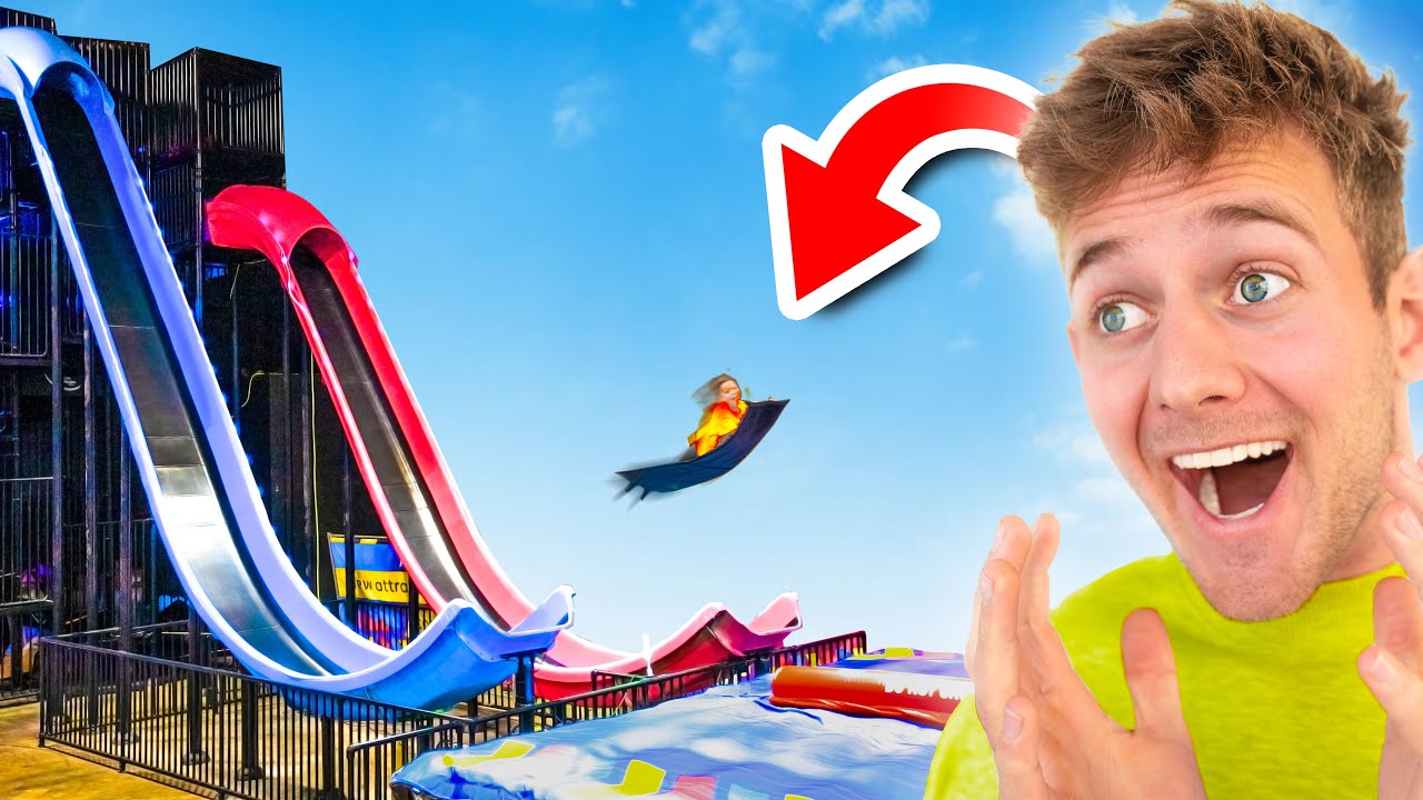 MEGA GLIJBAAN IN TRAMPOLINEPARK! **hoogste**