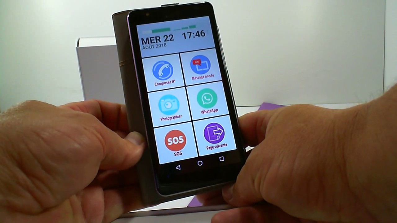 Mobiho Essentiel, Le smartphone senior Initial : appels, sms, whatsapp, photo, sos