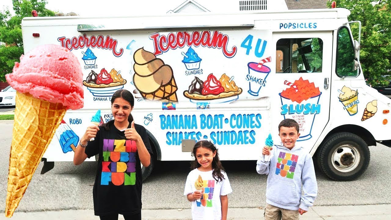 Anak-anak Beli Es Krim dari Truk Es Krim. Heidi berpura pura bermain dengan Truk untuk anak anak