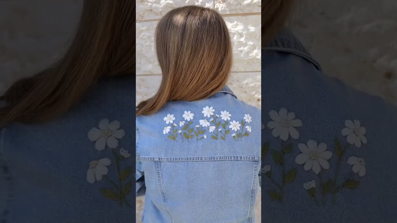 Embroidery on jeans jacket