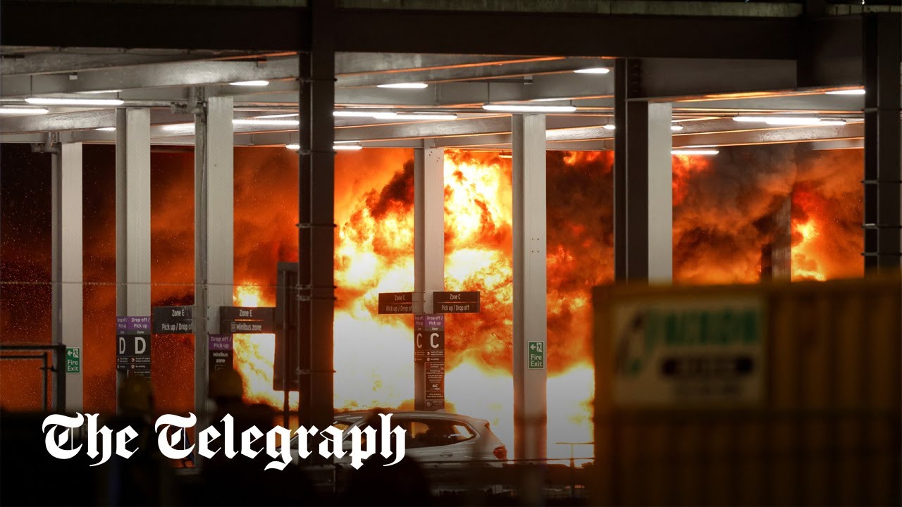 All flights suspended as large fire breaks out at London Luton Airport
