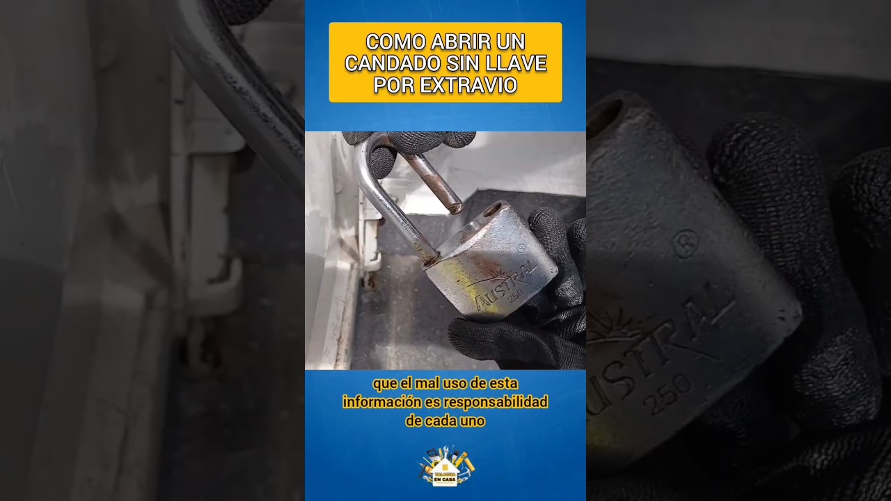 🚨COMO ABRIR UN CANDADO SIN LLAVE POR EXTRAVIO🚨