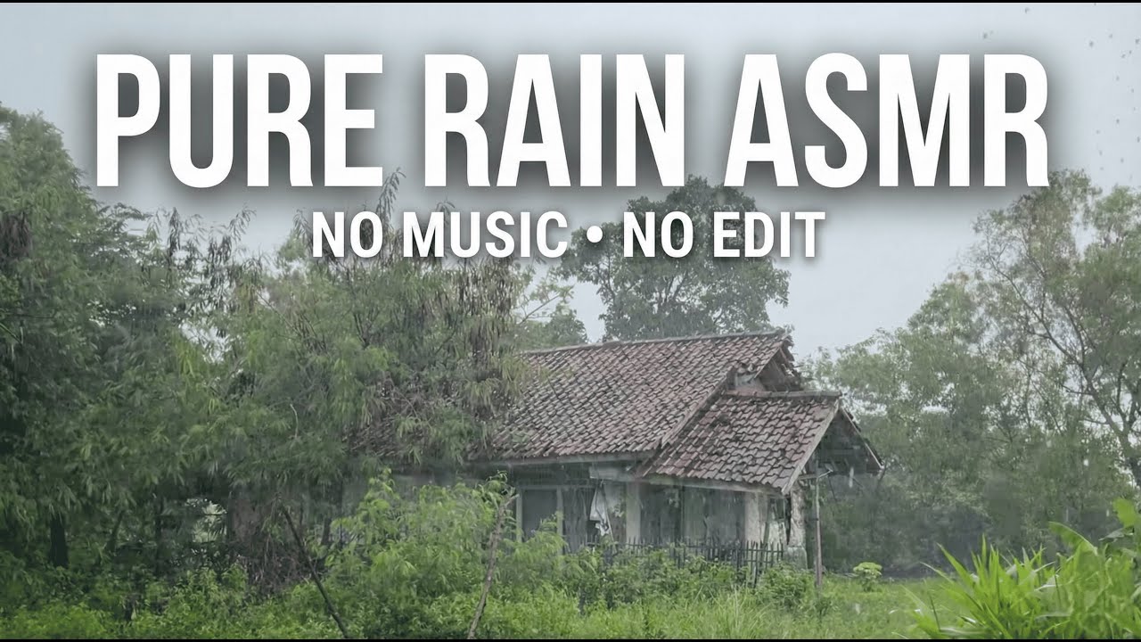 Pure Rain ASMR in the Countryside 🌧️ Old House View | Natural Rain Sounds (No Edit, No Music)