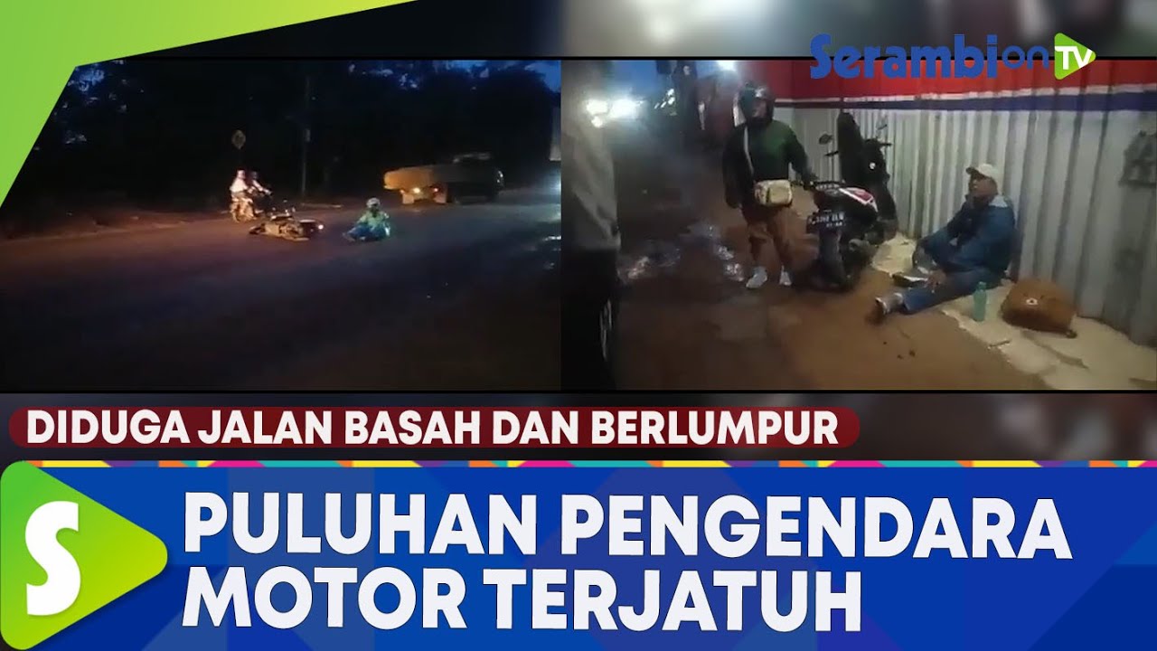 Puluhan Pengendara Motor Berjatuhan di Cileungsi, Diduga Jalanan Basah dan Berlumpur