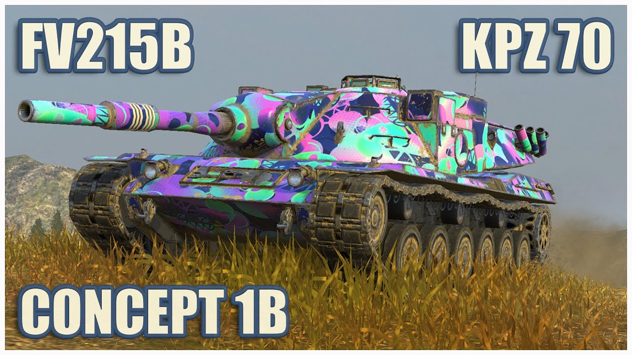 Kpz 70, Concept 1B & FV215b • WoT Blitz Gameplay
