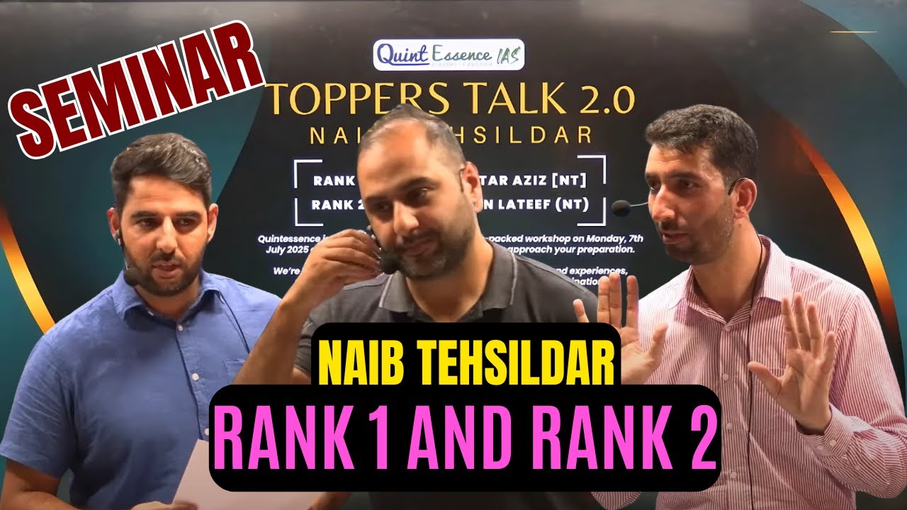 Seminar 2.0 : What Rank 1 & Rank 2 Toppers Want You to Know!!! | Quintessence Classes 🔥🔥🔥