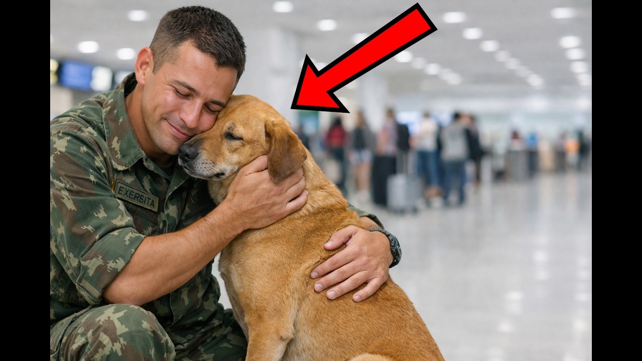 Soldado reencontra seu cachorro caramelo após 2 anos longe