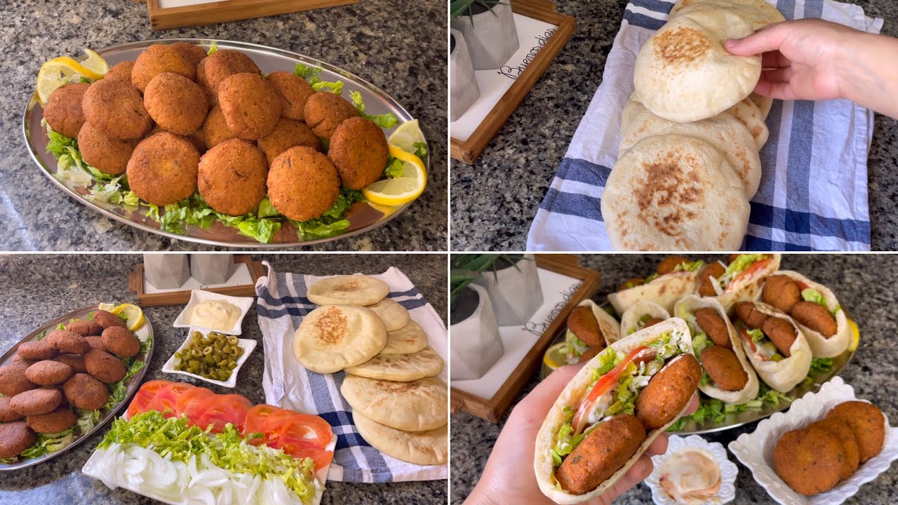 وجبة سريعة جدًا بدون لحوم لذيذة متشبعوش منها👌🏻سندويشات الفلافل لي العشاء او لي الخرجات