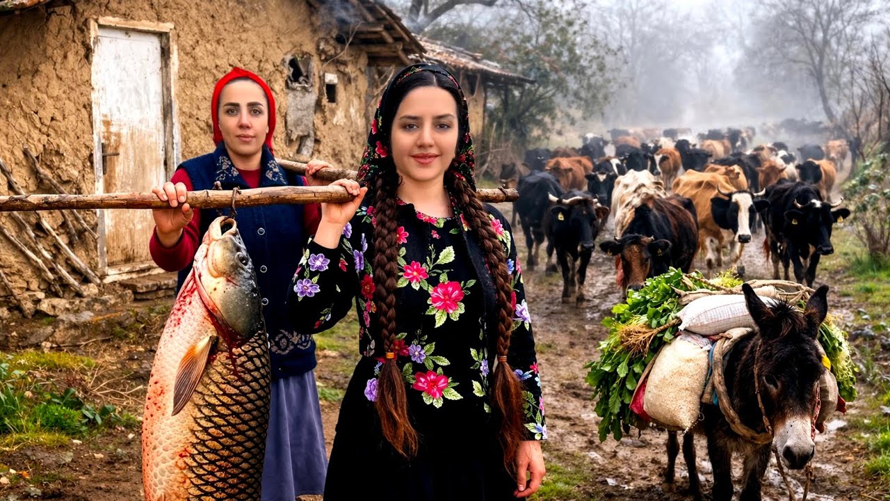 IRAN village life: Cooking a traditional dinner in the village