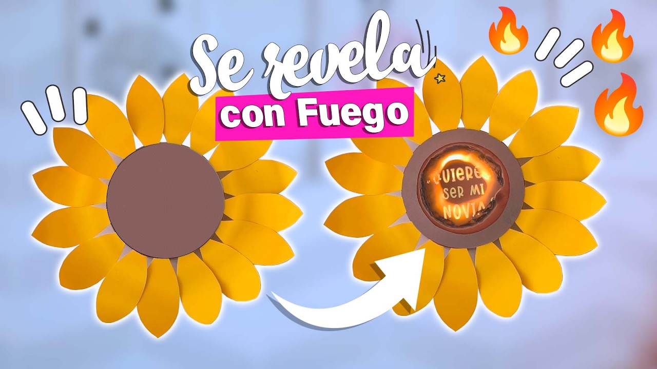 GIRASOL SORPRESA 🌻 Tarjeta que Se revela con Fuego 🔥|Tu Diva Creativa