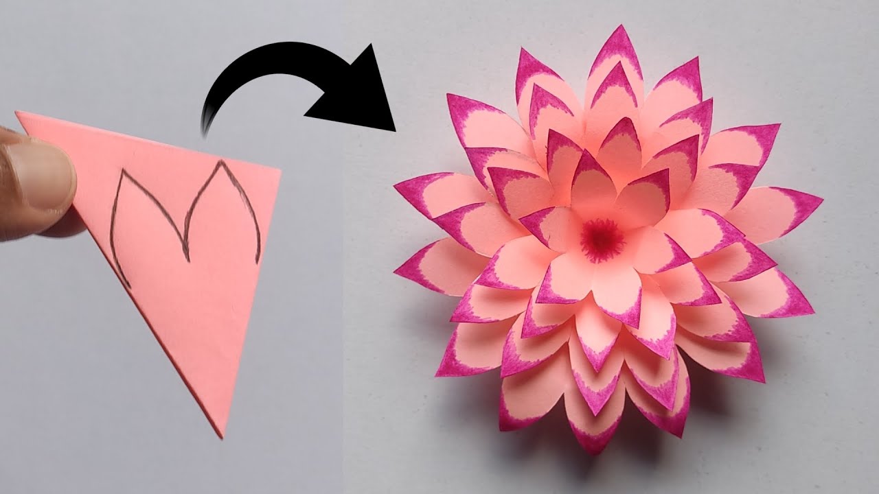 How to make beautiful paper flower | Easy paper flower making idea | Diy paper flower craft idea