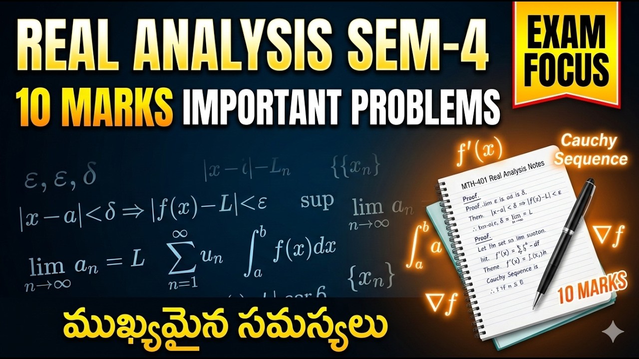 Real Analysis Sem-4 Most Important Problems (10 Marks)| Must Watch Before Exam #real analysis #sem4