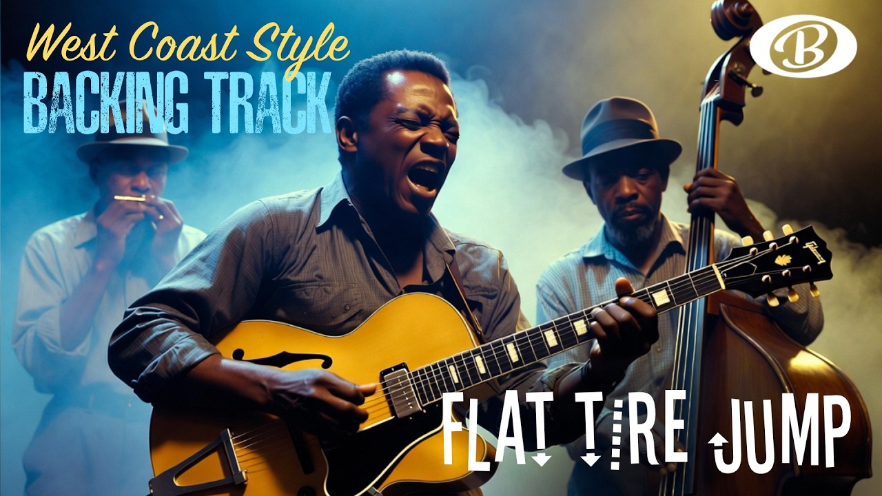 Jump swing blues backing track in A | West Coast style classic flat tire groove!