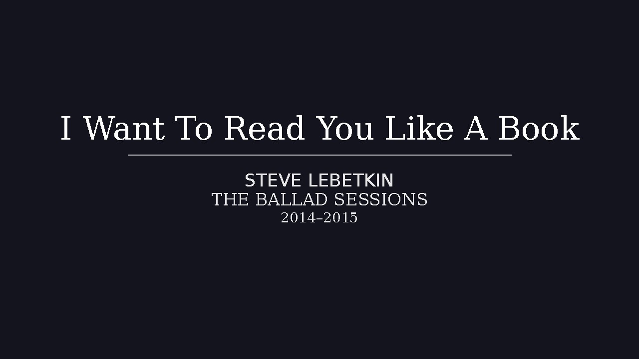 I Want To Read You Like A Book