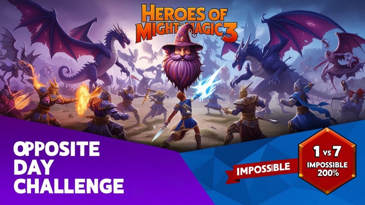 Heroes 3 - Friday Challenge | OPPOSITE DAY - 1v7 on Impossible!!!