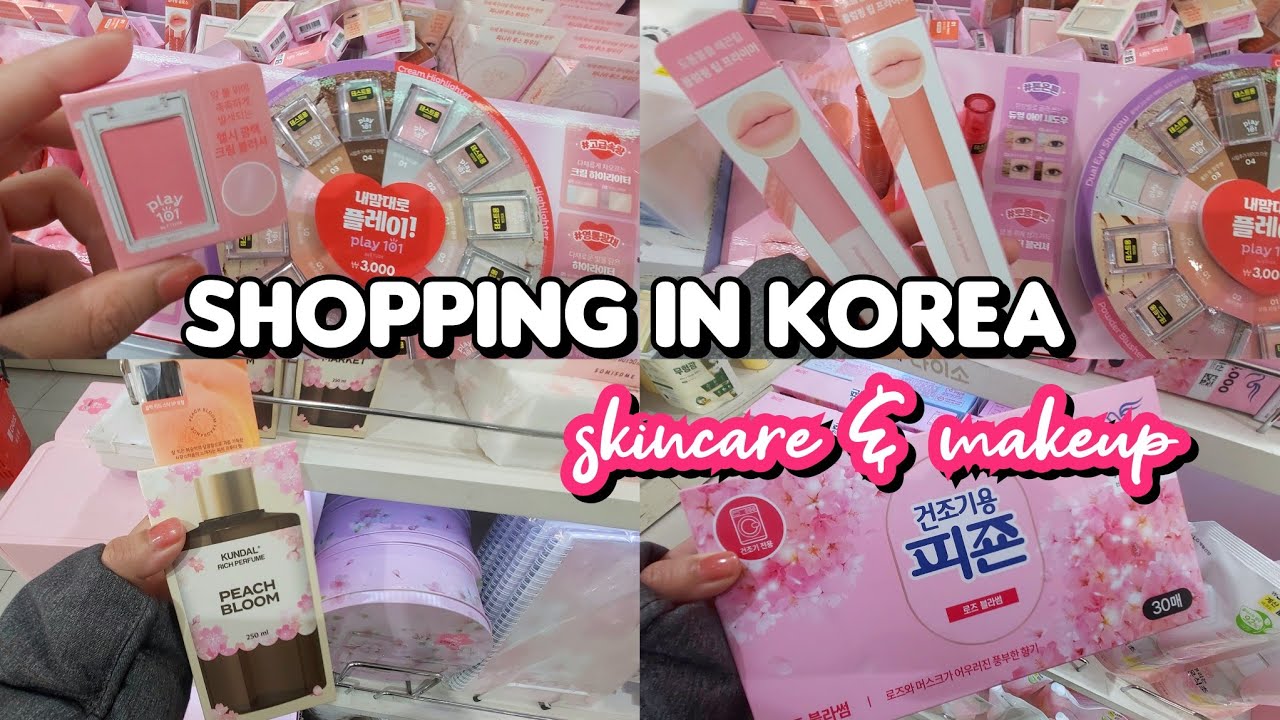 Shopping in korea 🇰🇷 vlog, Spring cherry blossom 💗 Skincare & makeup| Mini blusher & highlighter