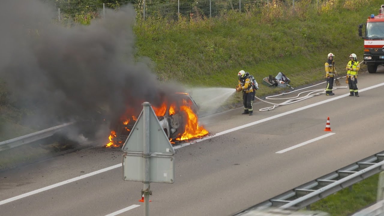 Wäldi TG: Auto geht in Flammen auf