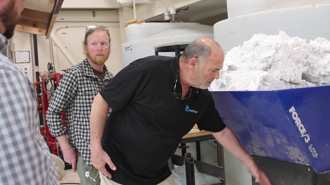 Installing Blown-In Fiberglass into a Thick Wall