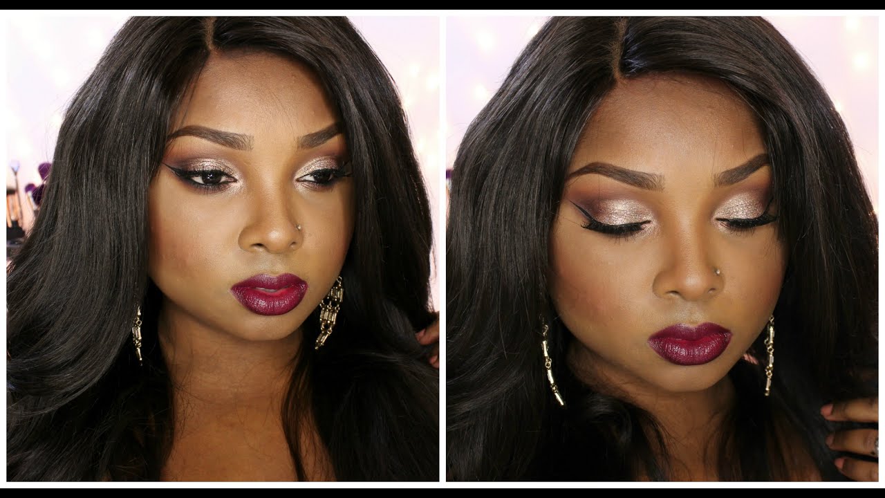 Fall Glitter Glam Make up - Semi full face tutorial - Amrezy Palette eye make up tutorial