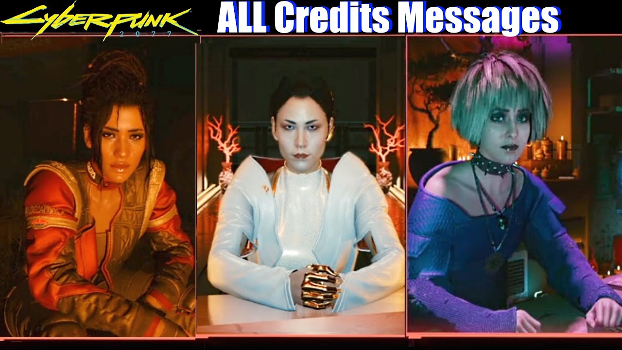 Cyberpunk 2077 - ALL Post Credits Endings (Character Messages)