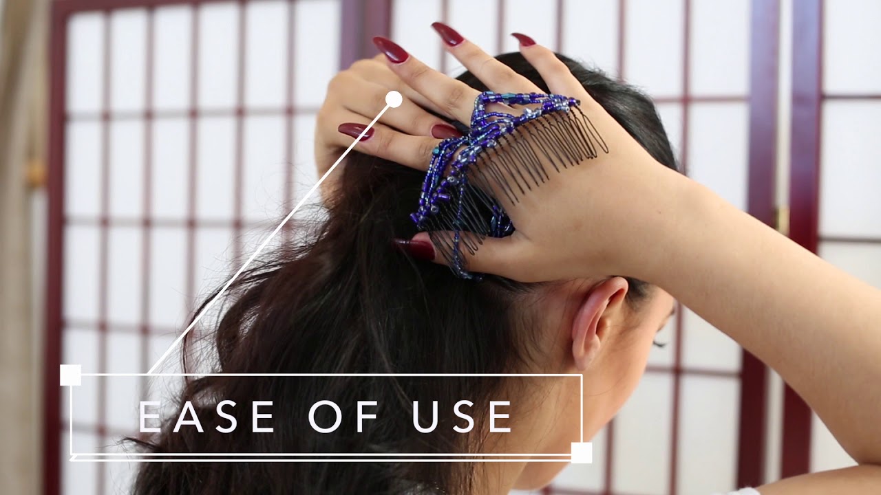 Stretchy Comfy Hair Clip that Holds Fine, Thin Hair - Double Hair Comb by HairZing