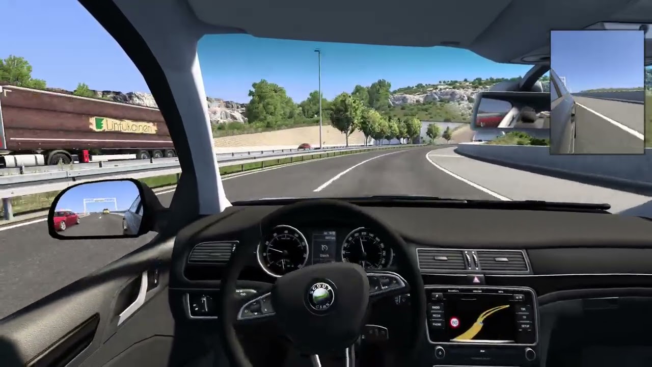 Euro Truck Simulator 2 driving Škoda Superb Zagreb-Split