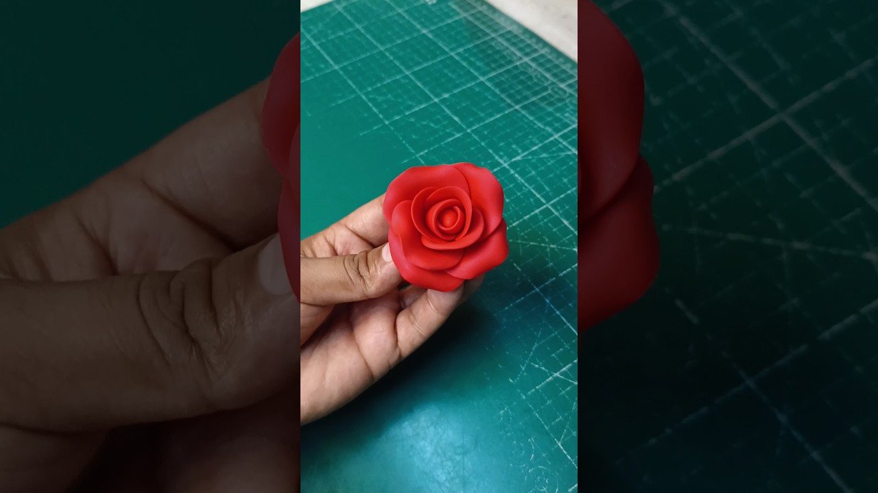 How to make fondant red rose flower / rose cake / cake topper #redrose #rosecake #handmadeflowers